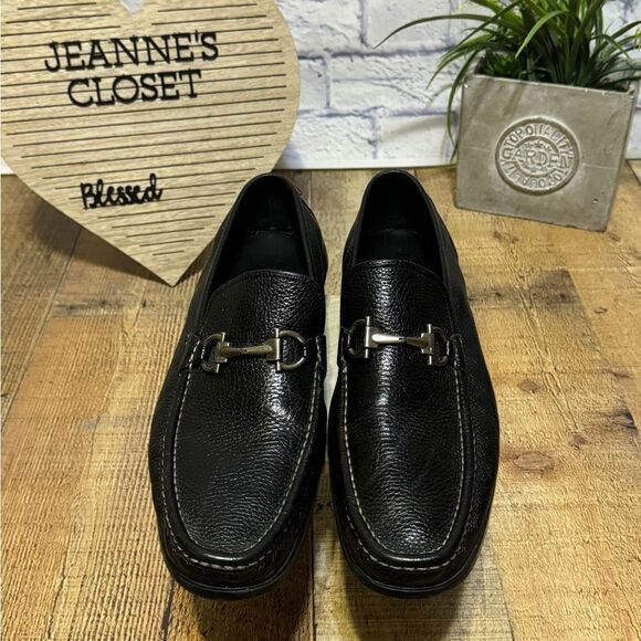 Salvatore Ferragamo Black Leather Gancini horse bit Loafer Dress Shoe 12 main image 10